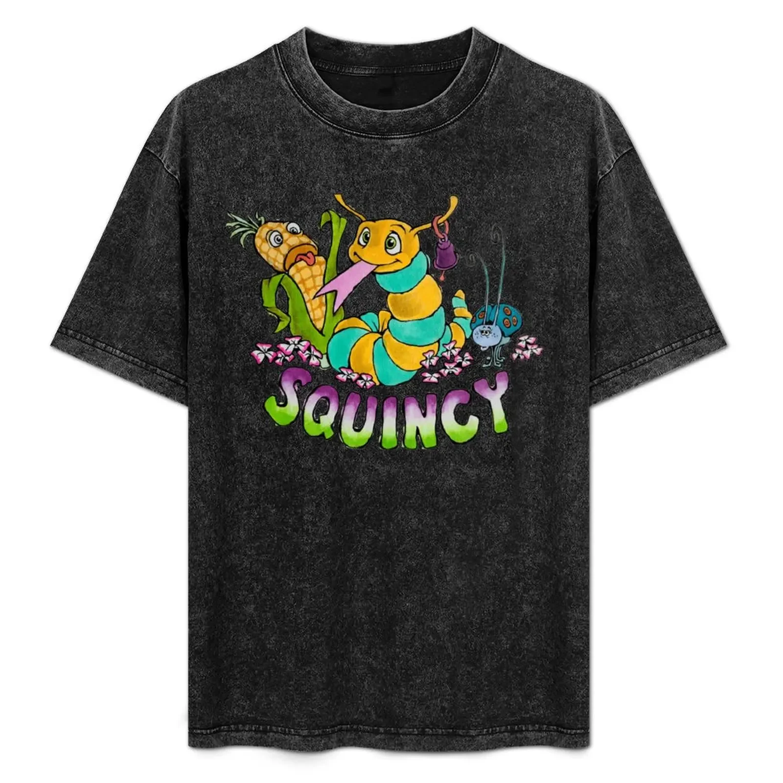 

TonyToons Cute Worm Character Squincy and Friends T-Shirt Big Size Loose Fit Tee Shirt