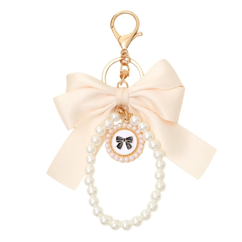 แฟชั่นไข่มุก Bowknot Charm สำหรับกระเป๋าถือพวงกุญแจผีเสื้อ Knots กระเป๋าจี้ Keyring Elegant กระเป๋าเครื่องประดับ