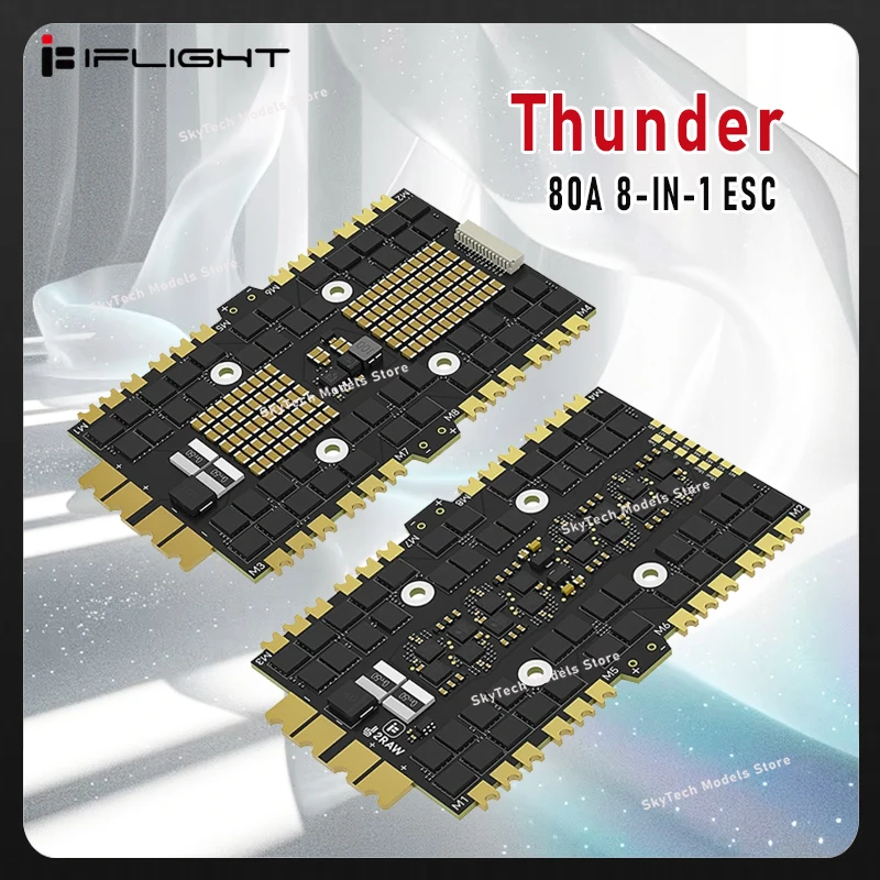 

IFlight Thunder 80A 8-IN-1 ESC Blheli_32 2-8S Lipo поддерживает DShot DShot150/300/600/ MultiShot/ OneShot для RC FPV Drone