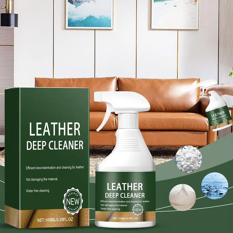 Leather Cleaner Spray Leather Restorer For Couches Leather Deep Cleaner 100ml Conditioner For Furniture Restore & Renew Restore