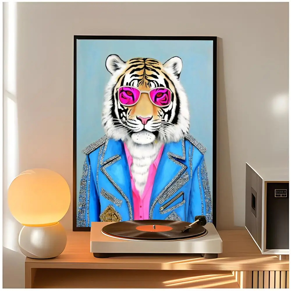 Pink Lion Cheetah Animal Print Poster Premium Wall Decor Modern Home Poster Unframed