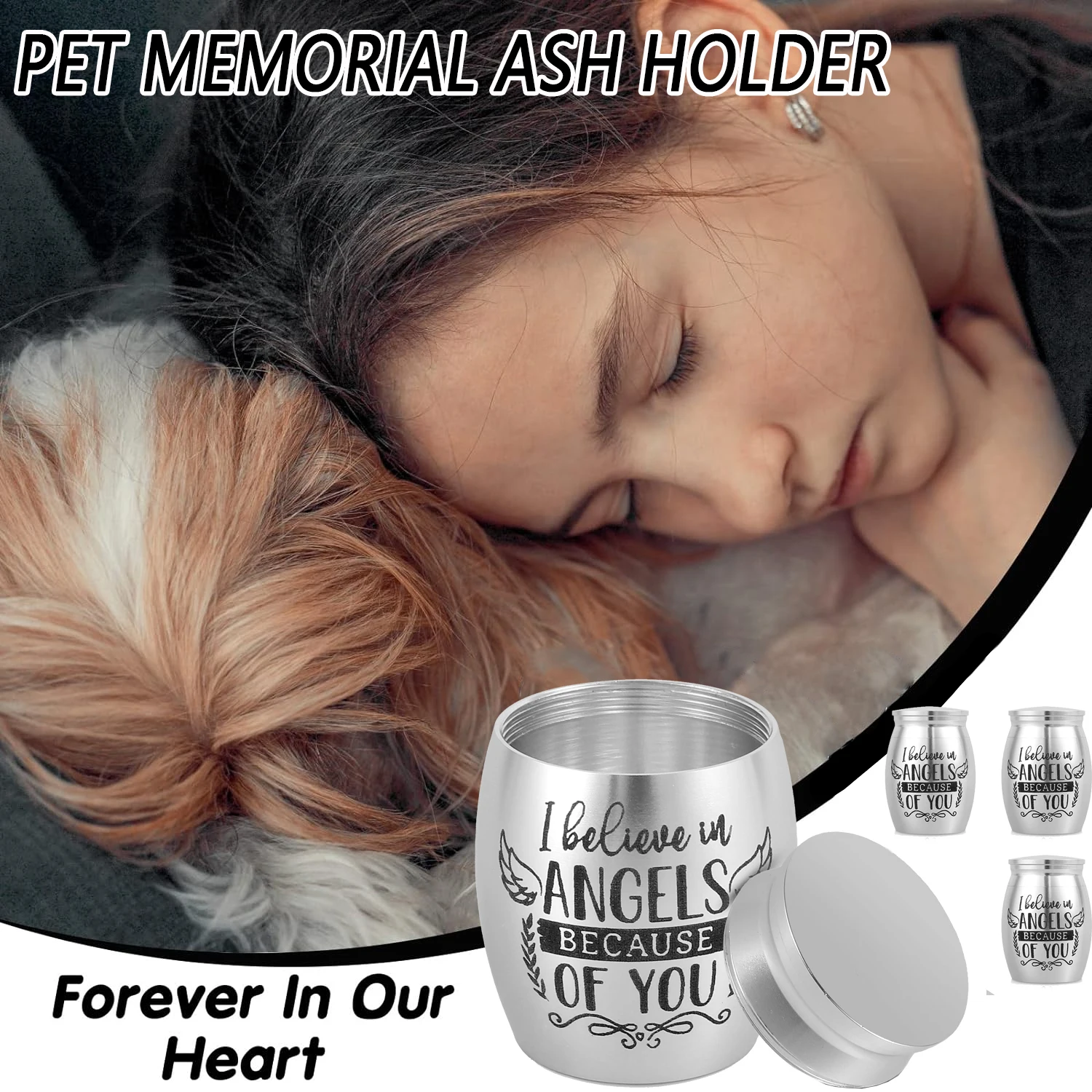 

4Pcs Small Urn for Ashes Alloy Mini Cremation Urn Necklace for Ashes Holder Bottle Urn Jewelry Memorial Pendant Keepsake