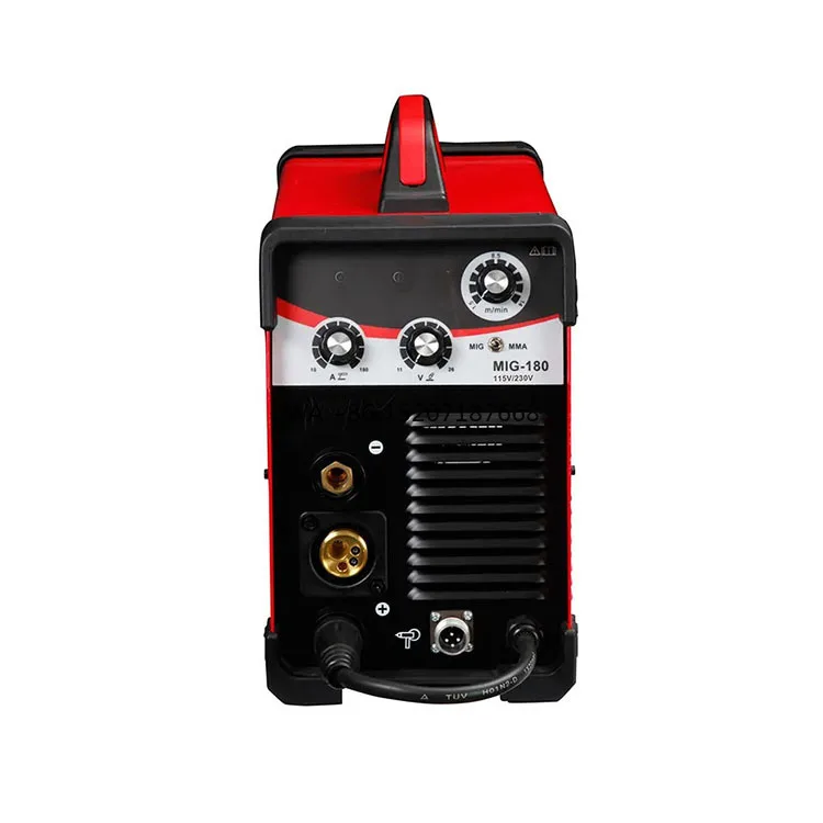 Alta qualidade 180a igbt inversor elétrico dupla tensão arco mma gás sem gás maquina para soldar mig soldadores 220v soldadora mig 110v