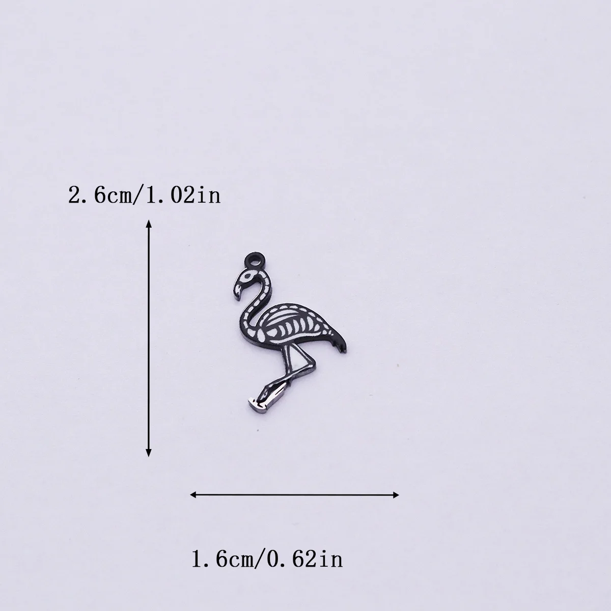 2 قطعة/الوحدة الفولاذ المقاوم للصدأ فلامنغو قلادة جالبة للحظ لصنع المجوهرات العصرية قلادة سوداء موضوع الحيوان هالوين لتقوم بها بنفسك الملحقات #2