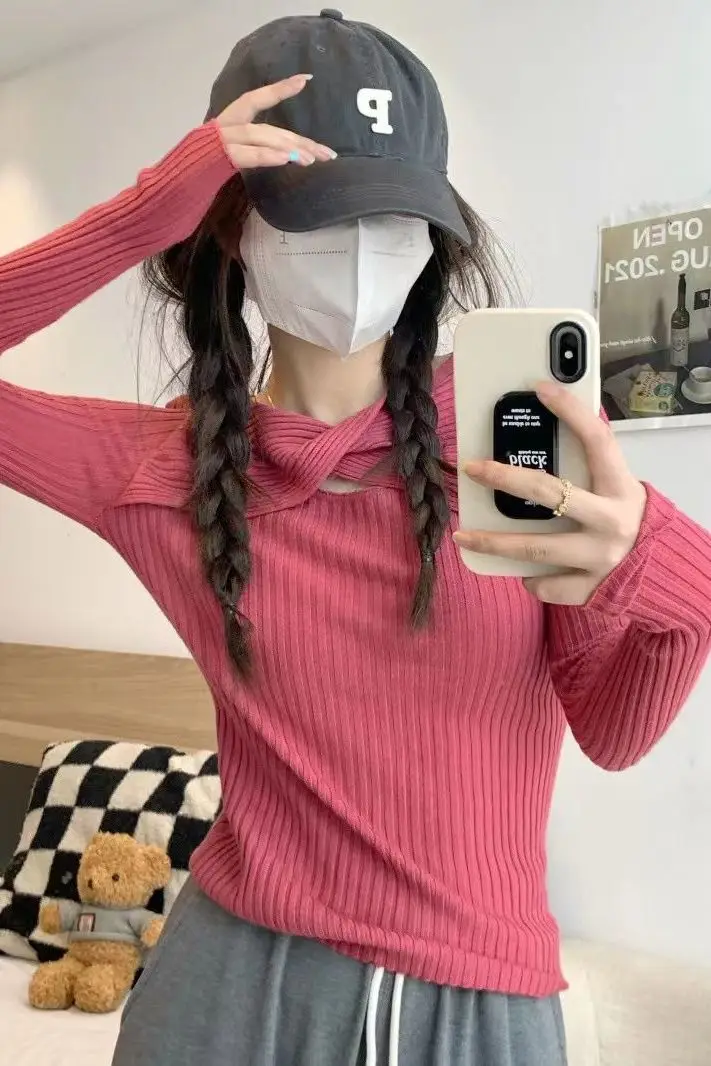 

Свитера Джемперы Пуловеры Женские Университетские Панк Повседневный Стиль Уличная Городская Y2K Мода Винтаж Спорт Шикарный Зимний Молодежный Культурный Крой