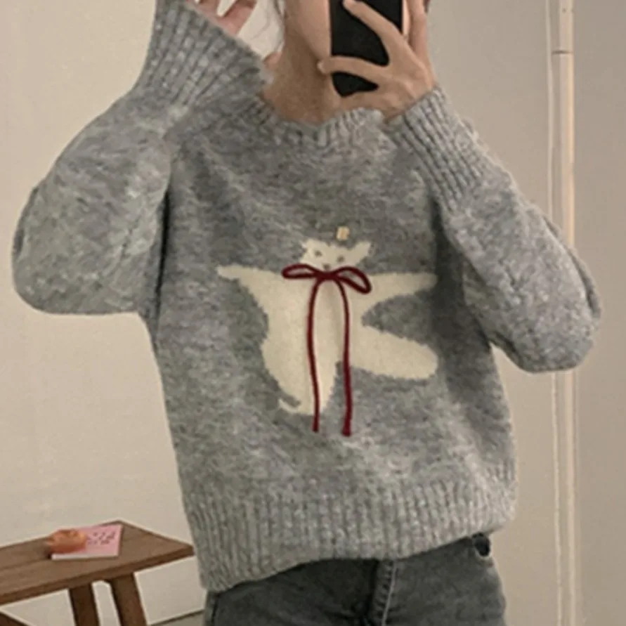 Maglieria da donna chic autunno inverno casual oversize lunga Sve morbida versatile comoda top coreano con taglio dritto