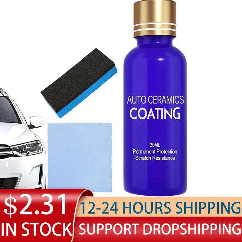 9H Car Liquid Ceramic Coat Super Hydrophobic Glass Coating Set Anti-scratch Car Polish Sealant 30ML Mirror Paint Protection