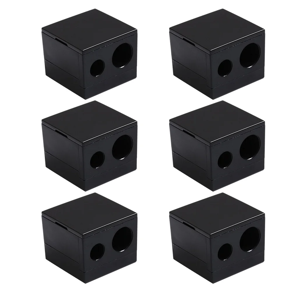 6 قطعة مبراة بطانة الحواجب عالية الجودة أدوات مكتبية عملية للعمل والدراسة والمكتب المنزلي ومبراة أقلام الحواجب السوداء