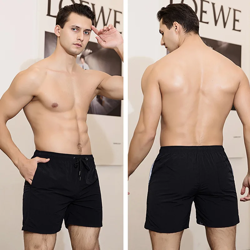 Summer Men's New Fashion Thin Solid Colour Quick Dry Mesh Breathable Shorts Casual Sports Fitness Beach Surfer Pants