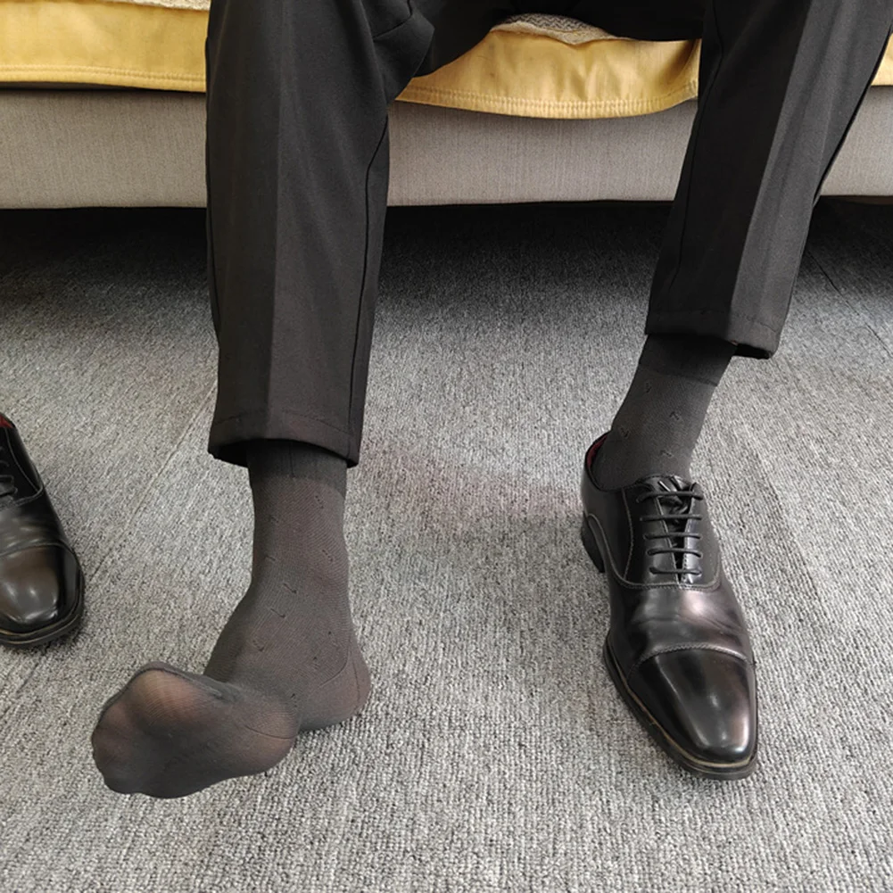 

Business Formal Dress Socks for Men Breathable and Elastic Ultrathin Sheer Tube Socks Fit for Work and Office Environments