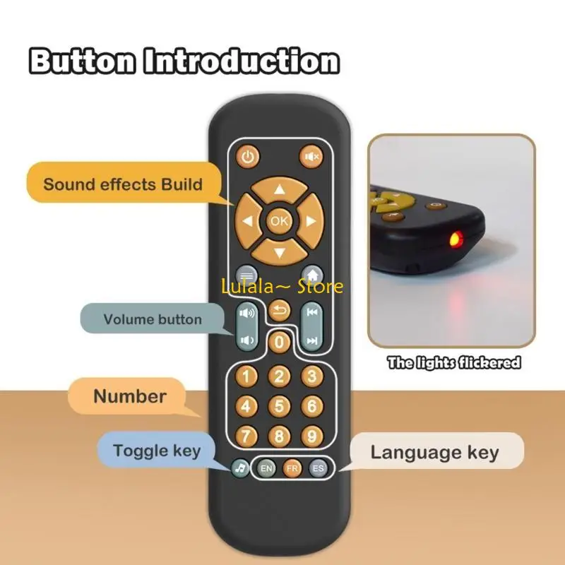Y4QA Sounding Remote Music Toy for Baby Realistic Remote Control Chewing Toy Safety Infant Music Early Educational Toy