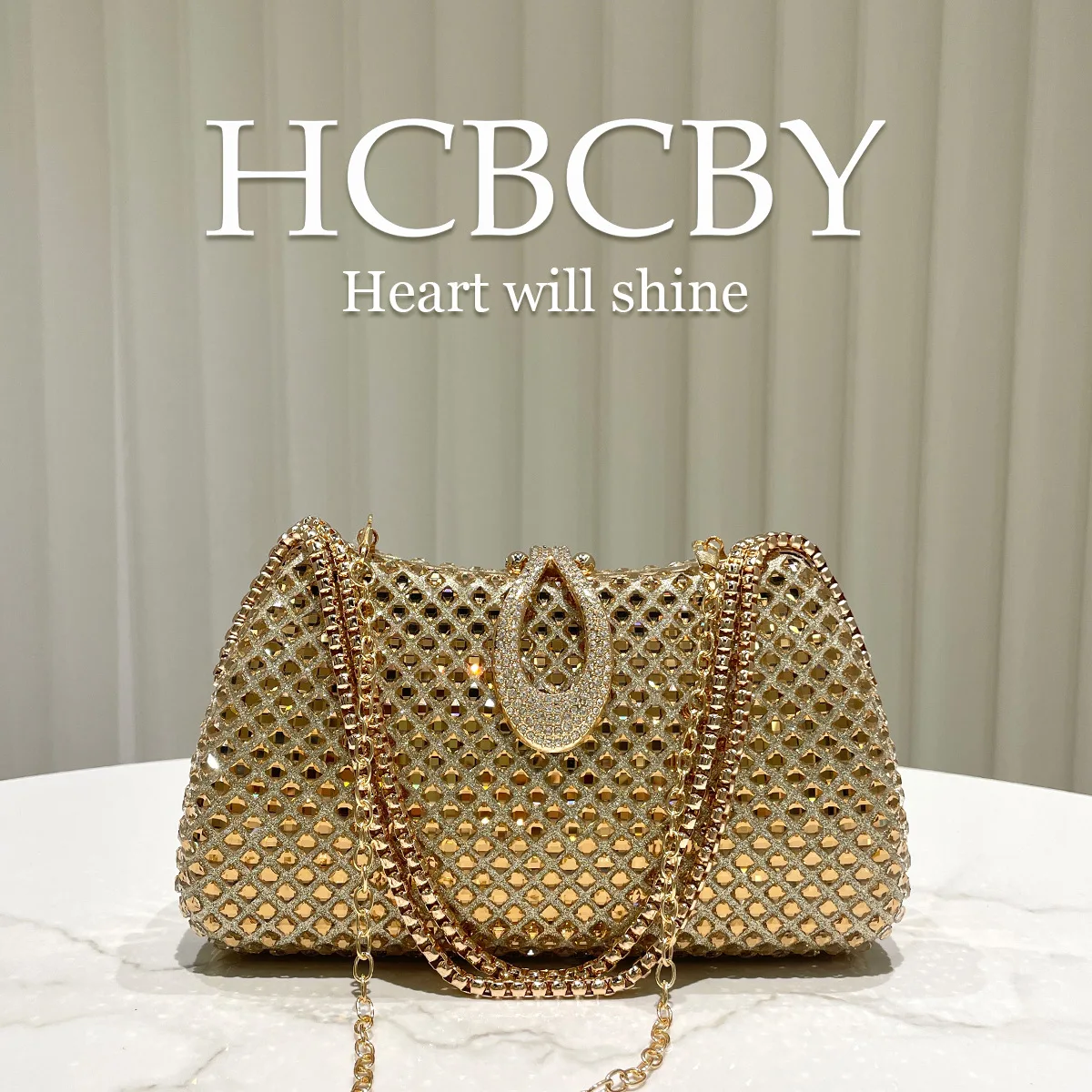 Borsa da sera di lusso con dia - Luxury Bags Gold recensione e prezzo