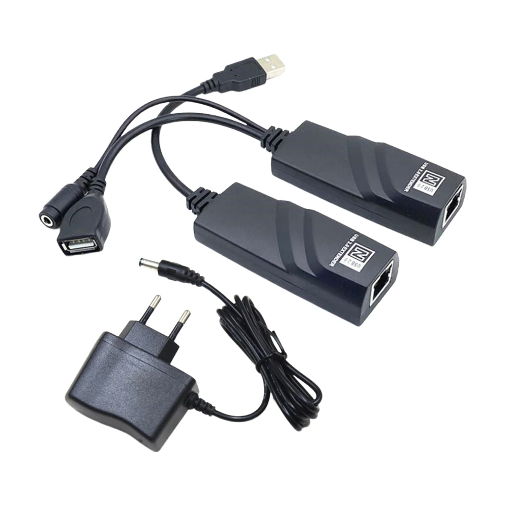USB 2.0 Extender Over Cat5 Cat5E Cat6 Ethernet Cable Transfer Up to 100M RJ45 Receiver