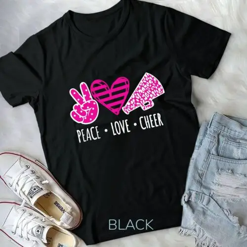 PEACE LOVE CHEER Cheerleader Teen Girls Funny Cheerleading Unisex T-shirt