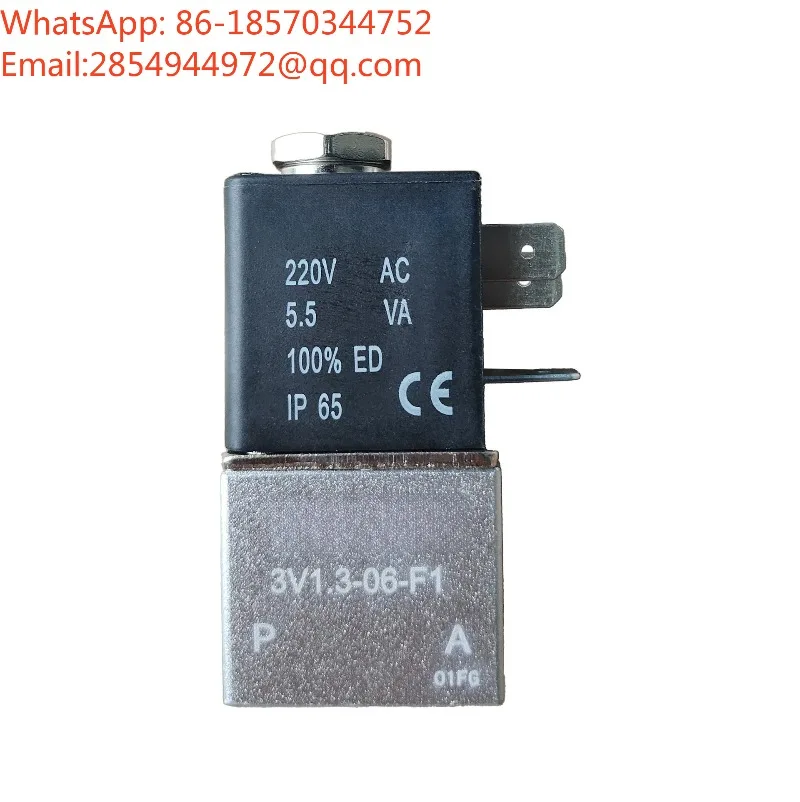 Two-position Three-way 1mm Diameter Direct-acting Aluminum Alloy Solenoid Valve Three-pin Gas Solenoid Valve