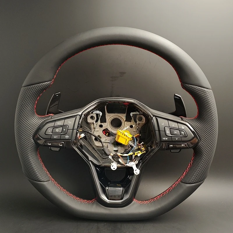 Model Semi-Perforated Leather Three-spoke Sports Steering Wheel