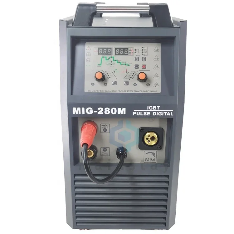 Soldador mig de pulso duplo com gás ou sem gás maquina solda soldador mig alumínio ferro aço inoxidável máquina de solda a ponto 280