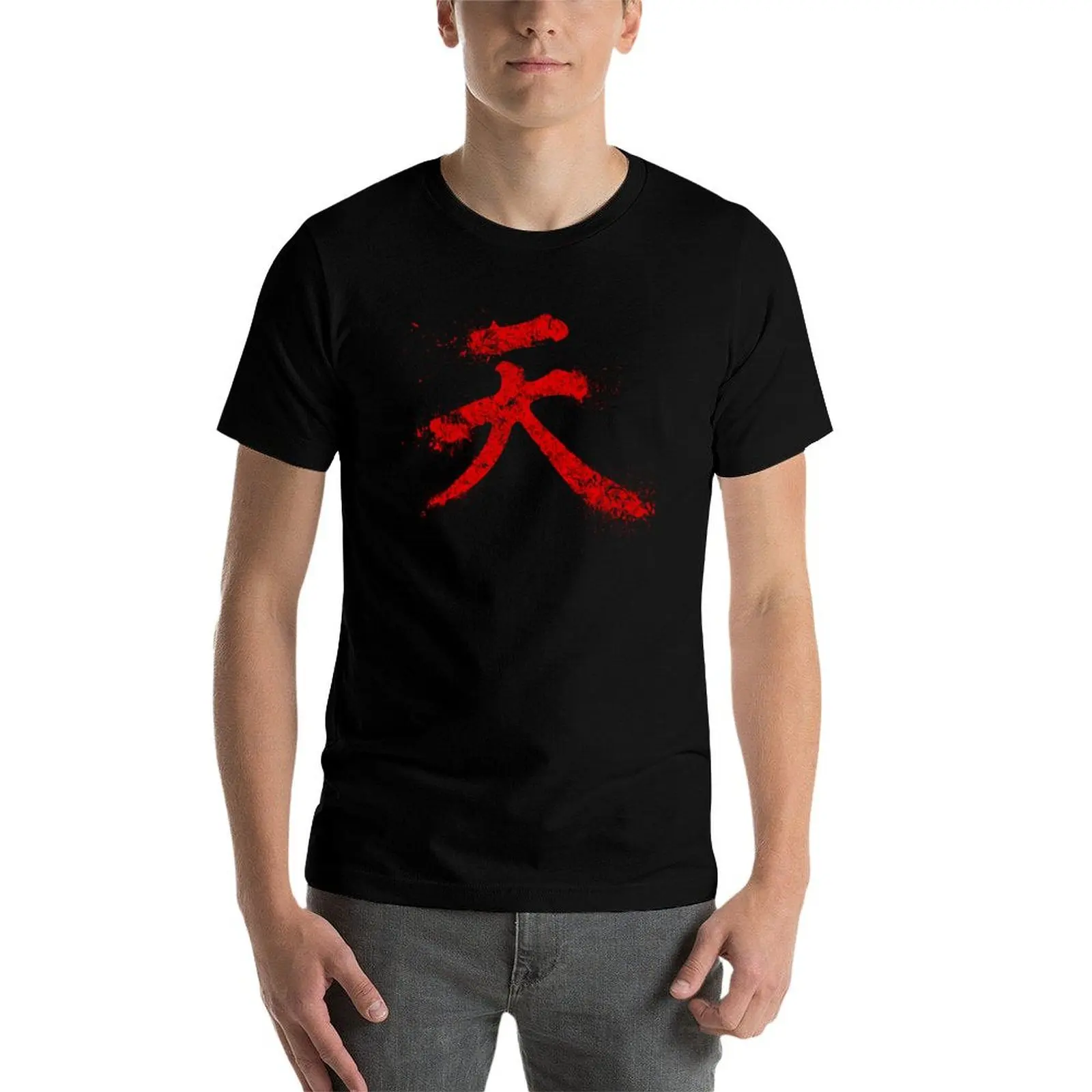 Мужская повседневная футболка Kanji Akuma для рубашек хлопковая Фото №4