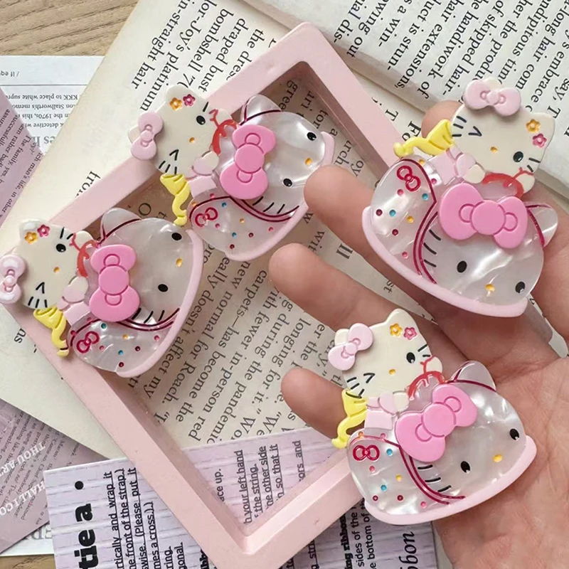 

Sanrios Cartoon Hellokittys Hairpin for Girls Hair Accessories Resin Clips Kawaii DIY Hair Clip Gift Adorable Unisex Hair Pins