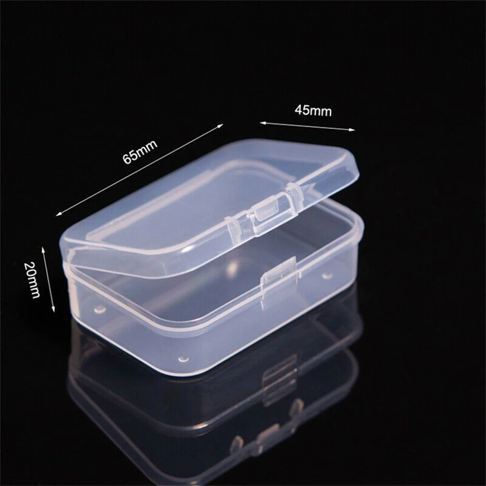 Plastic Box Organizer Storage Rectangular Box Mini Transparent Small Boxes Packing Box Storage Box Dustproof Jewelry Cas