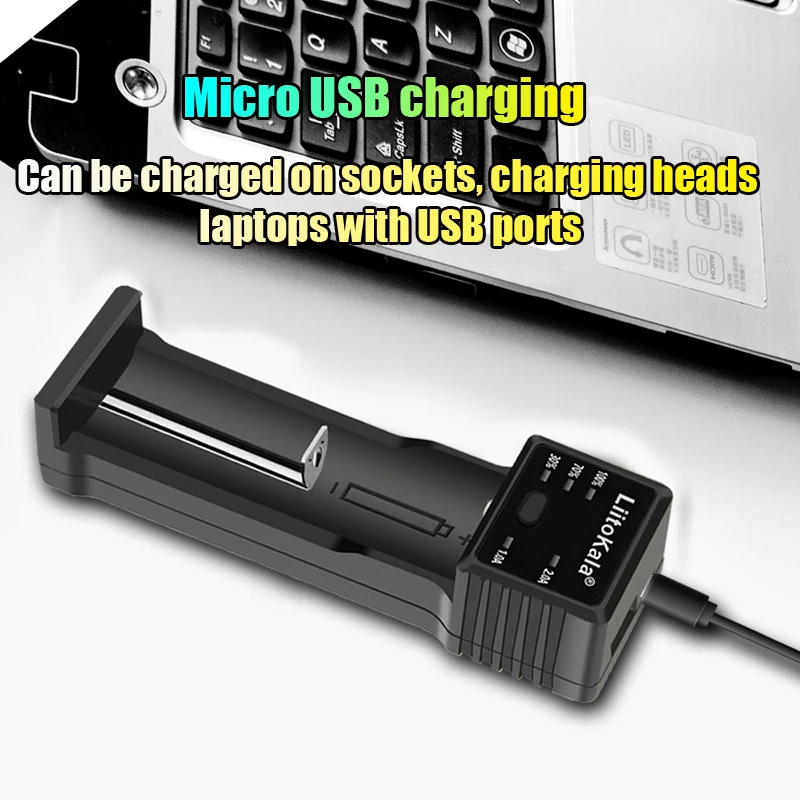 LiitoKala Lii-100C 21700 Battery Charger For 18650 18350 26650 16340 RCR123 14500 3.7V 1.2V Ni-MH Ni-Cd 2A USB smart charger