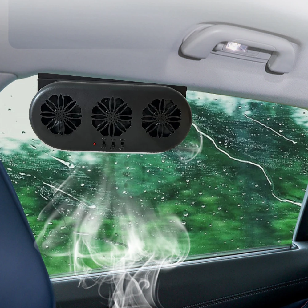 

USB Solar Powered Car Air Circulation Fan Car Radiator Exhaust Fan Car Fan Summer Auto Cooler Cooling Window Fan Energy Saving