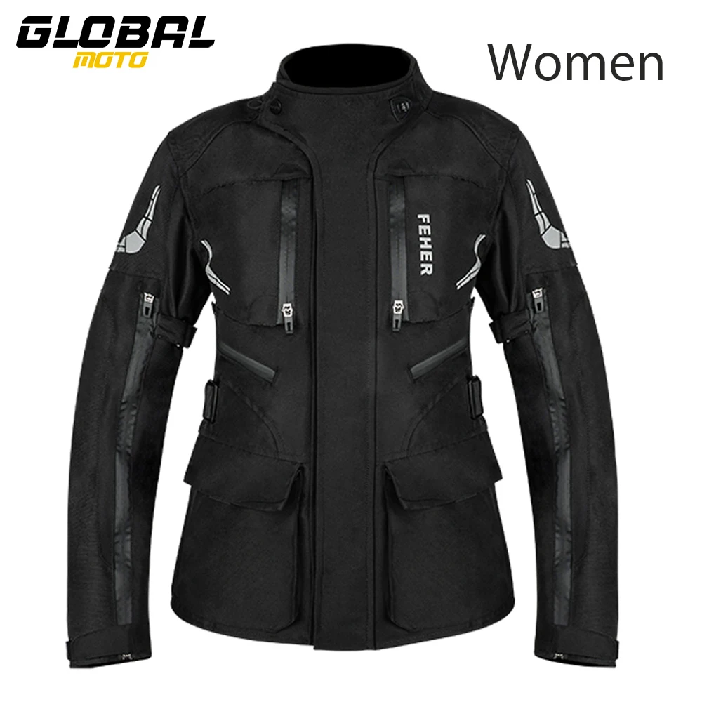 Traje de Rally para motocicleta para mujer, chaqueta protectora impermeable a prueba de frío para montar en Moto, chaqueta de Motocross anticaída resistente al desgaste