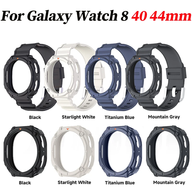 

Case+Strap for Samsung Galaxy Watch 8 40mm Silicone Sport Bracelet Correa for Galaxy Watch 8 44mm Strap Case Accessories