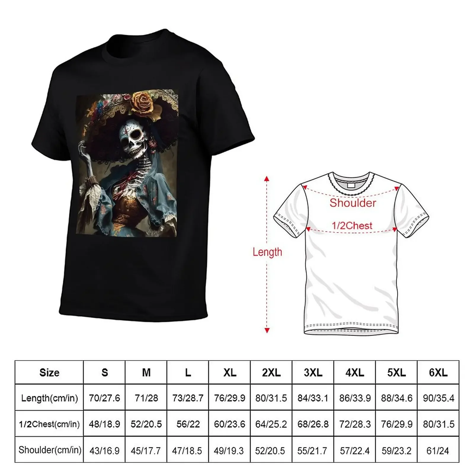 La Catrina Strikes a Pose T-Shirt quick-drying shirts graphic tees custom shirt vintage anime shirt men graphic t shirts