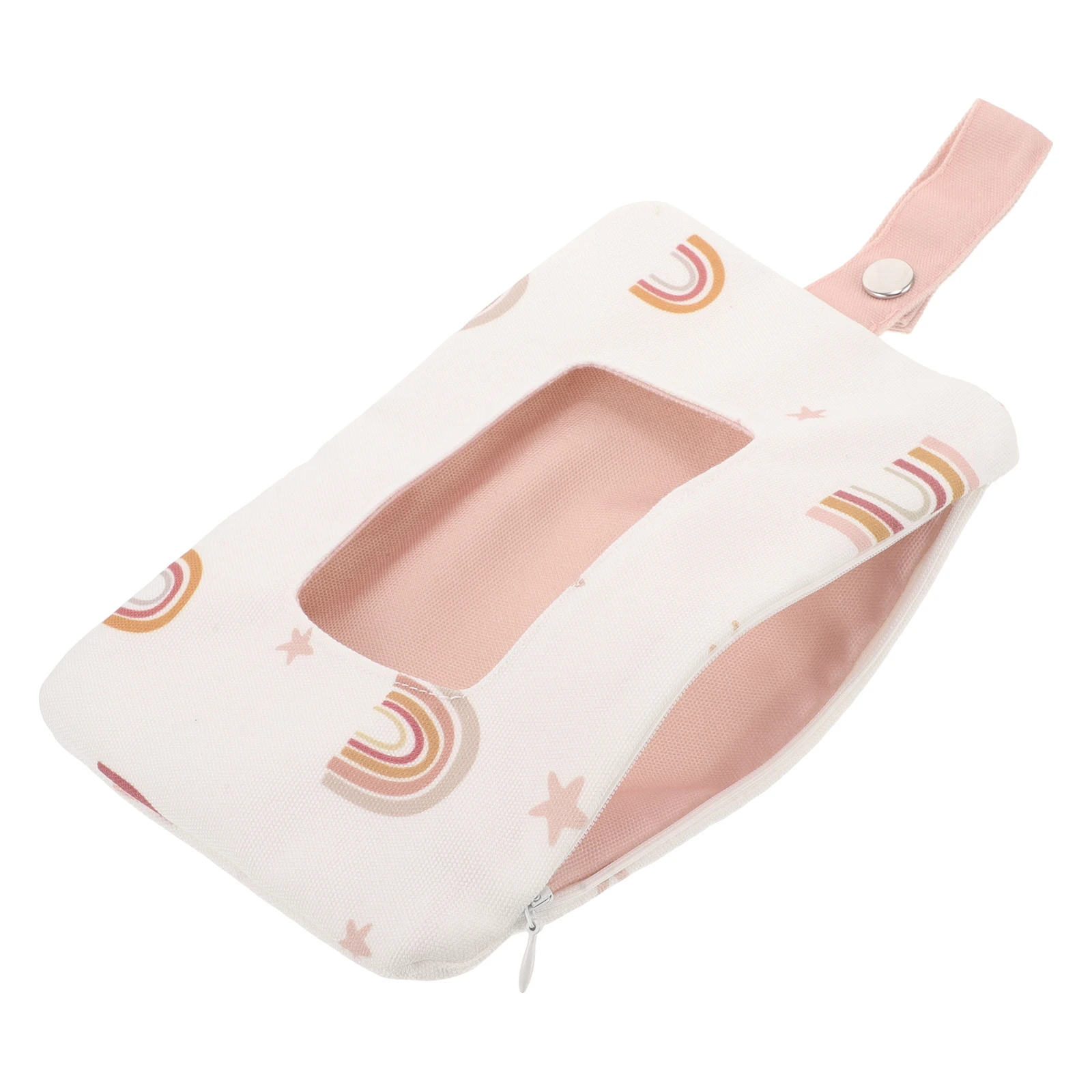 

Portable Baby Wipes Dispenser Storage Bag Refillable Reusable Container Pink Large Capacity Travel Stroller Hanging Pouch Wet