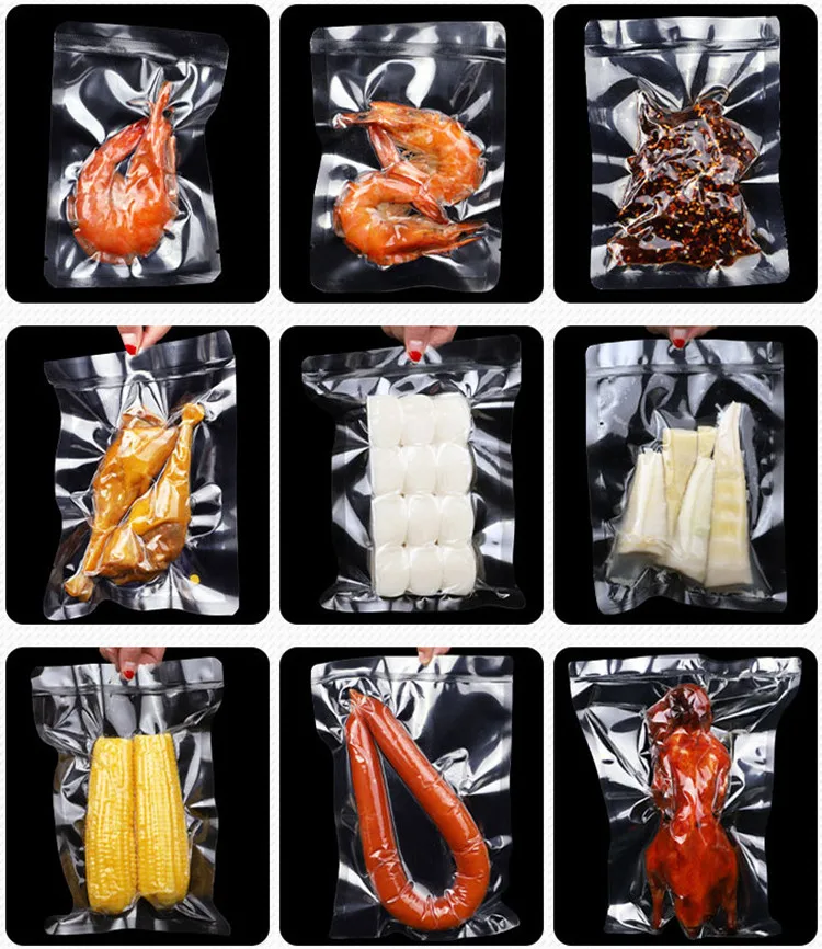 -30℃~130℃ Open Top High Temperature Transparent Vacuum Packaging Bag Thick Meat Chicken Beaf Frozen Heatable Cooking Pouches