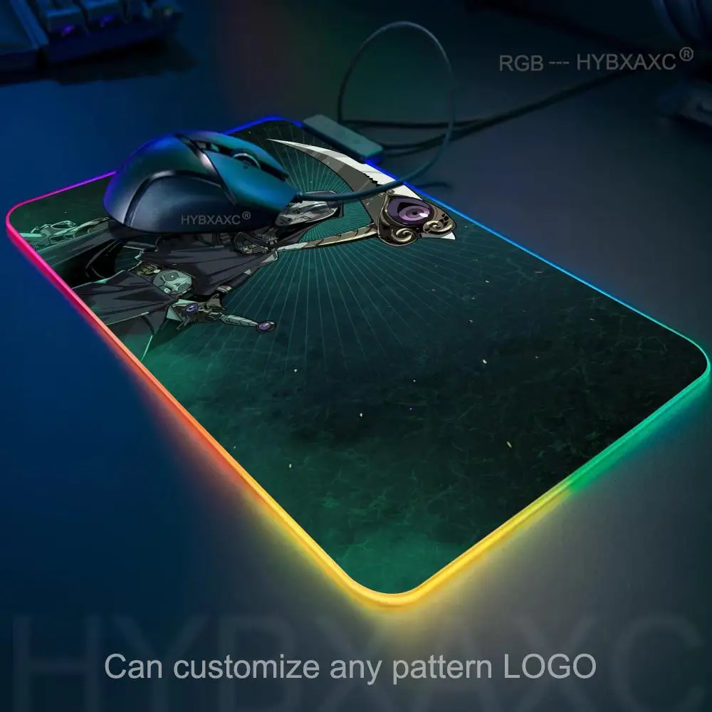 Hades Mouse Pad RGB Gaming Mouse Pad Meja Tikar HD Gamer Lampu LED Besar XXL MousePads PC Komputer Karpet