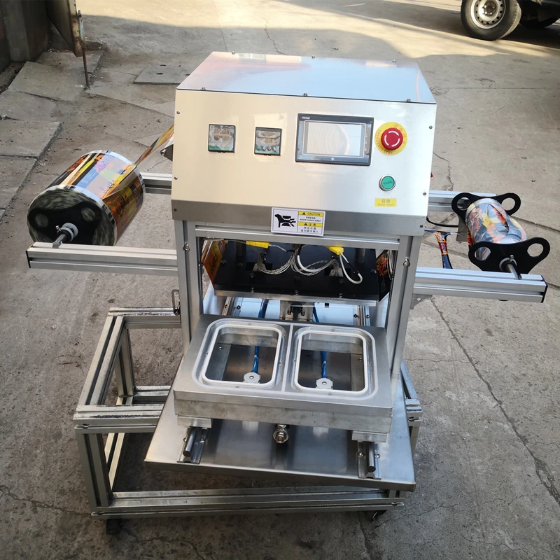 Food Vegetable Fruit Sandwich Container Sealing Machine For Fish Meat Shrimp Ready Meals Nitrogen Flushing Vacuum Tray Sealer