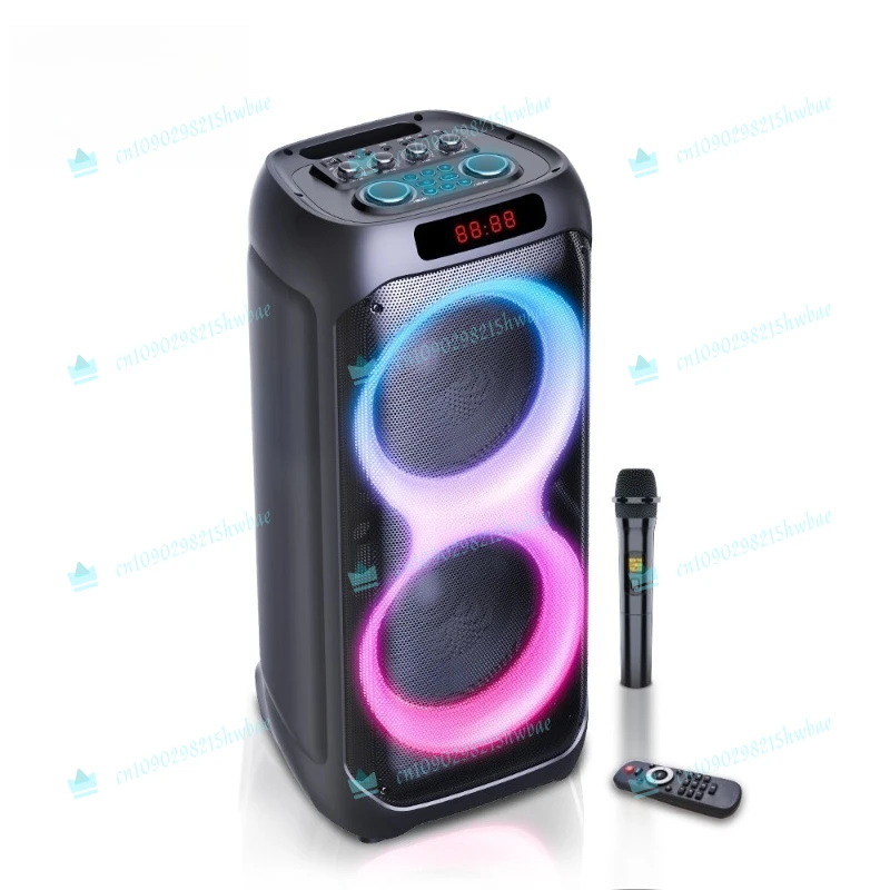 

ZQS8280 Двойной 8-дюймовый мощный сабвуфер, беспроводная стереосистема, портативная Bluetooth-аудиосистема для улицы, 1 шт.