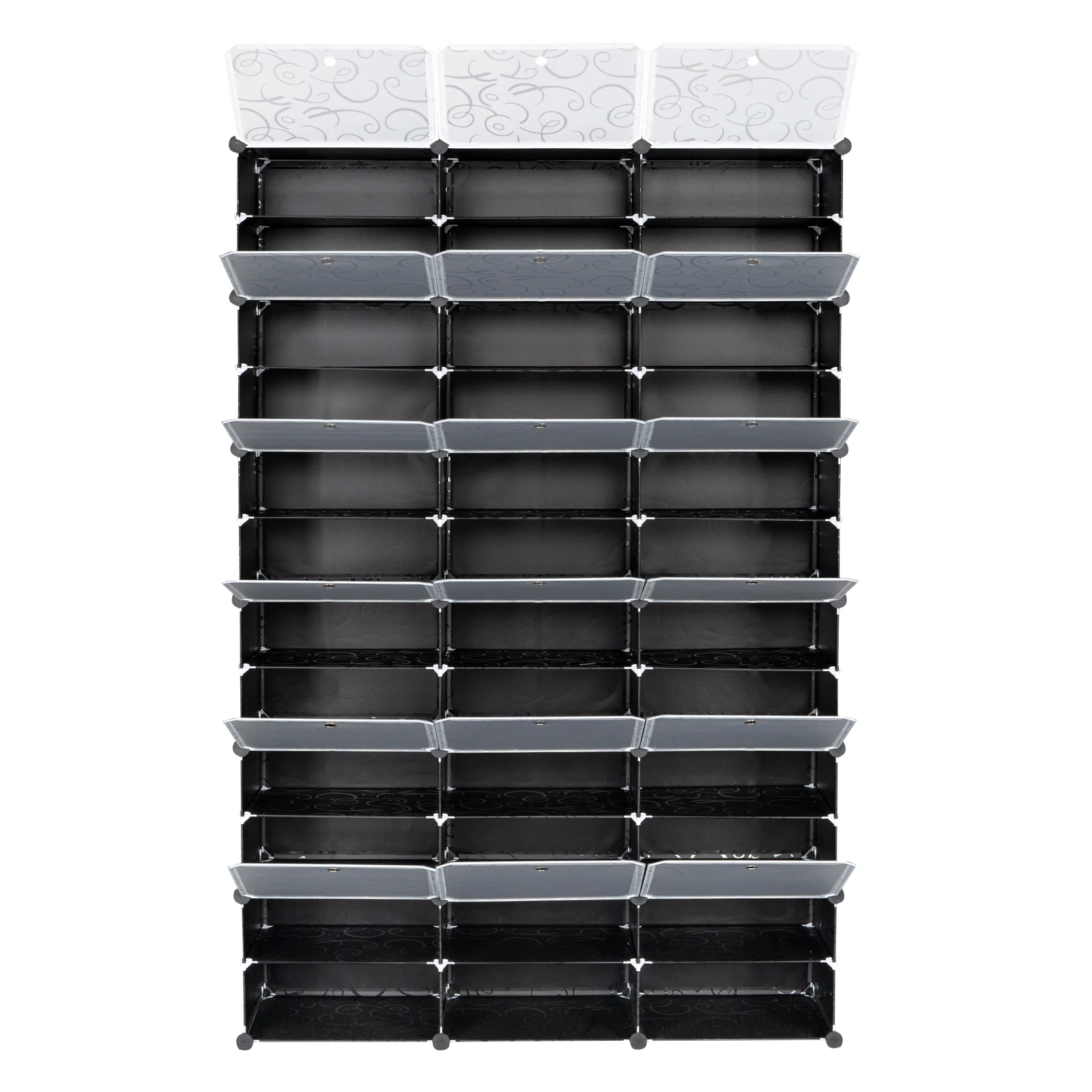 12-Tier Portable 72 Pair Shoe Rack Organizer 36 Grids Tower Shelf Storage Cabinet Stand Expandable for Heels Boots Slippers