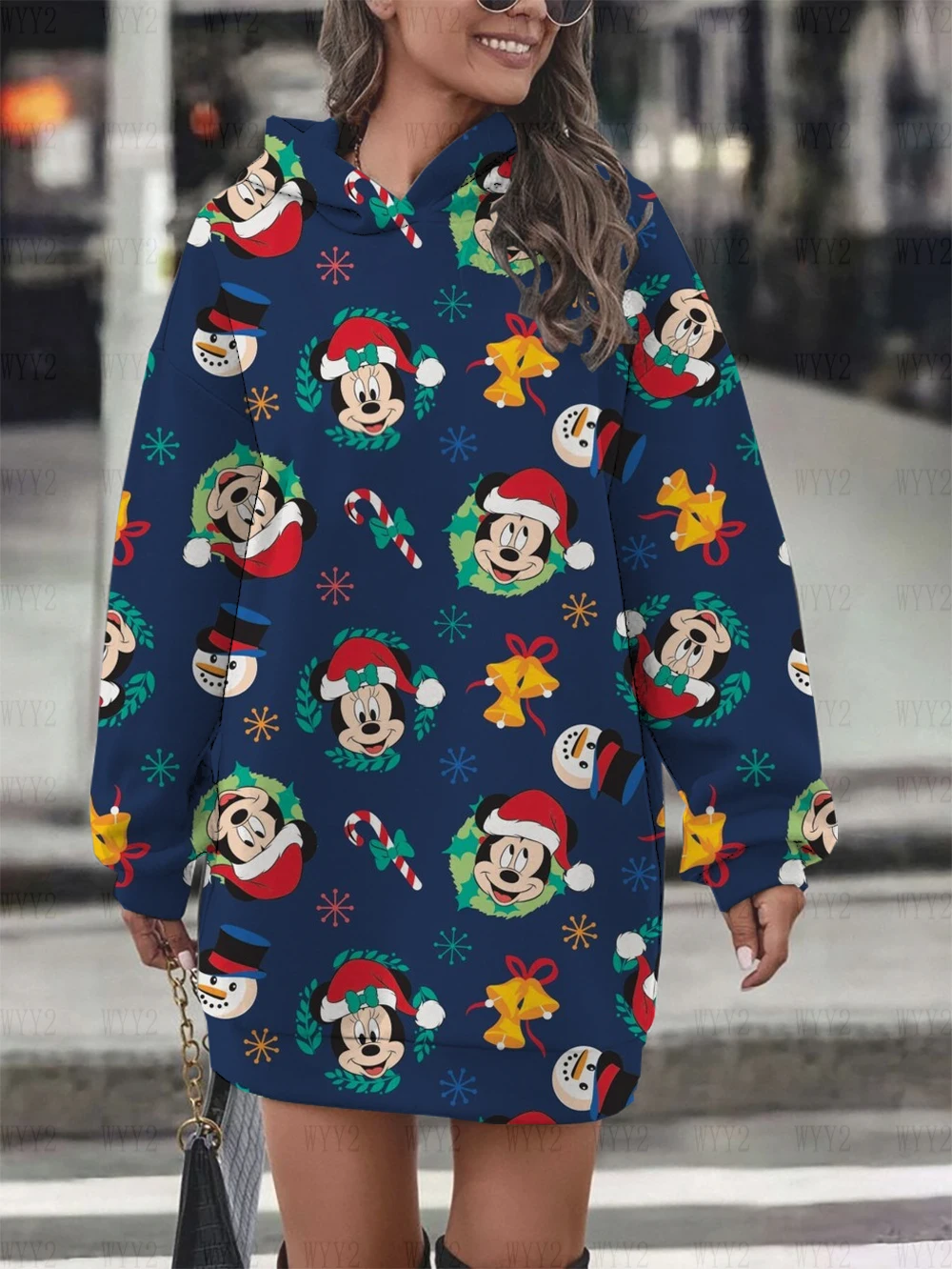 Women\'s Sweatshirt Sweatshirt Print Disney Christmas Mickey Mouse Print Hoodie Sweatshirt Dress Fashionable Women\'s Clothing