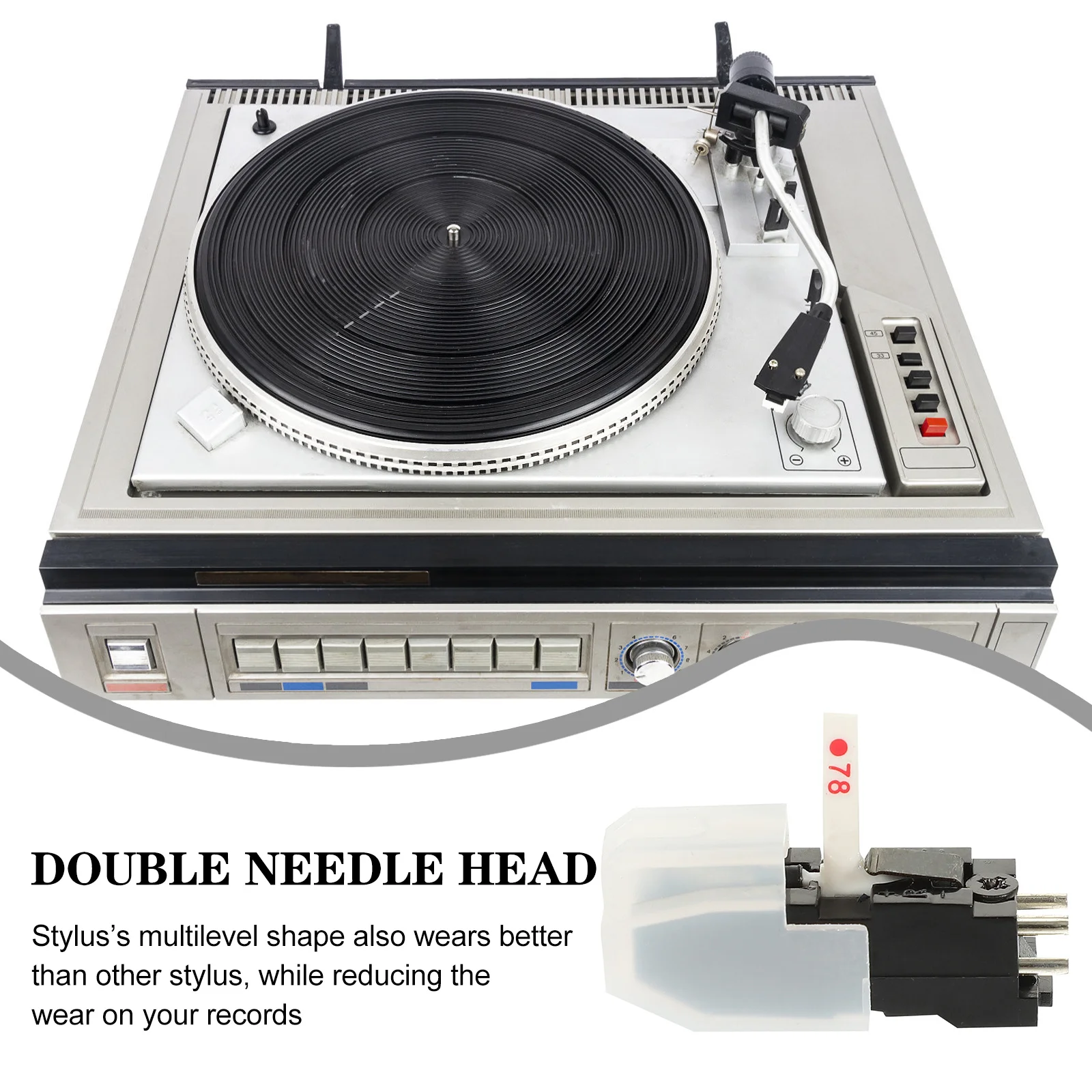 

1pcs Replacement Stylus Needle High Precision Turntable Pickup Turntable Needle For Dj Equipment Accessories White