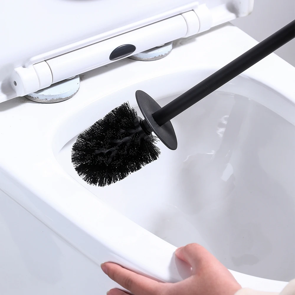 

Toilet Brush Set Circular Type Stainless Steel Toilet Brush Extra Long Handle Standing for Hotel RV Toilet Bathroom