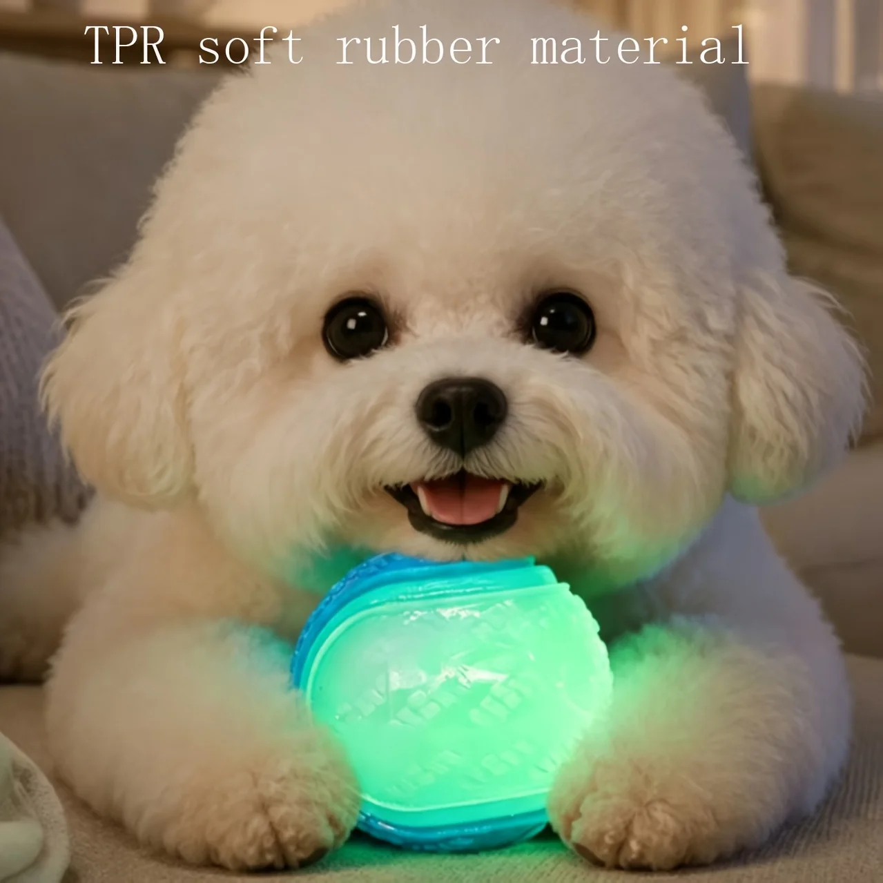 Glow-In-Dark Talking Ball Dog Toy Random 2pcs High Elasticity Chew-Resistant TPR Rubber Teeth Pet Ball