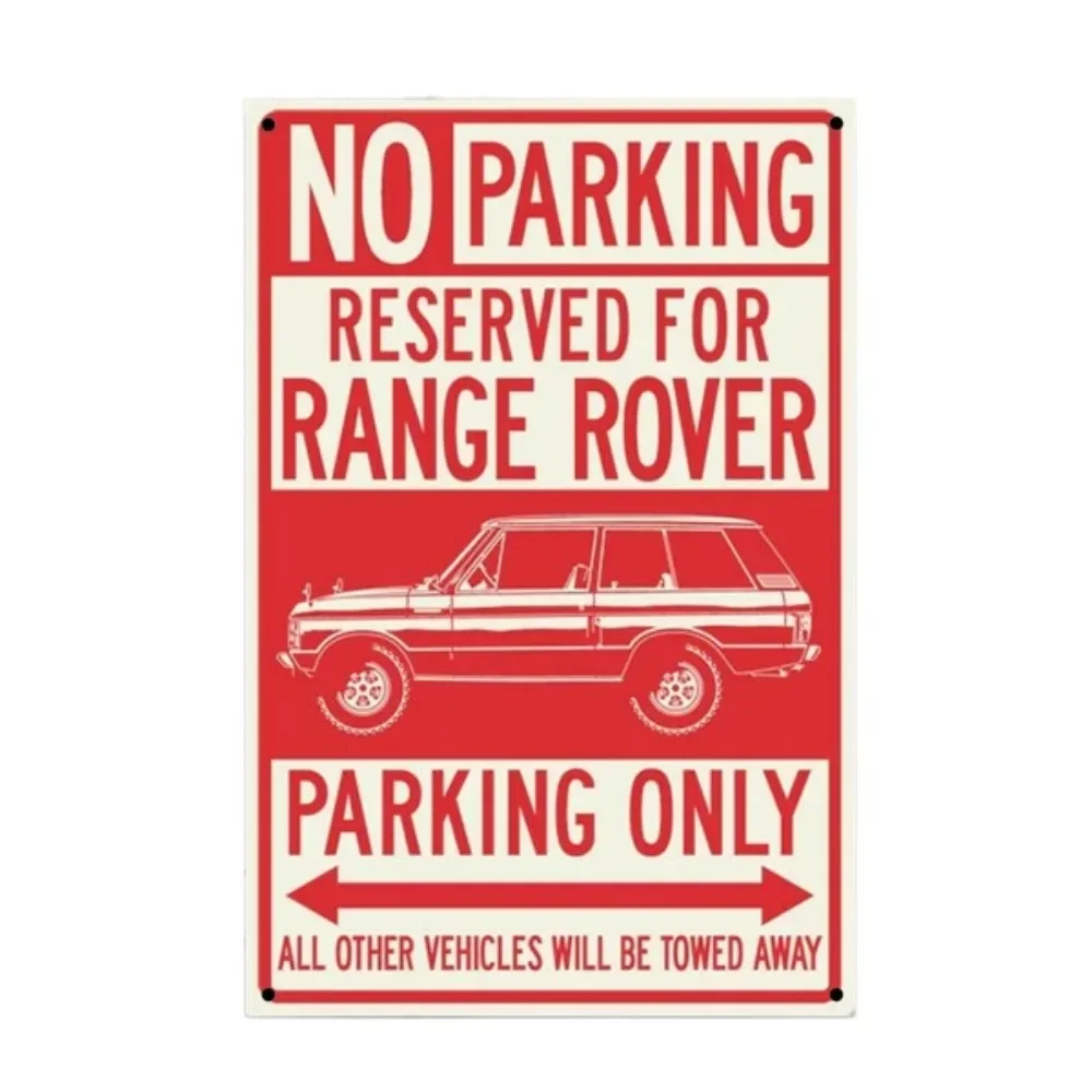 Range Rover Classic Reserved Parking Only Tin Sign Bar Pub Home Metal Poster Wall Art Decor Poster