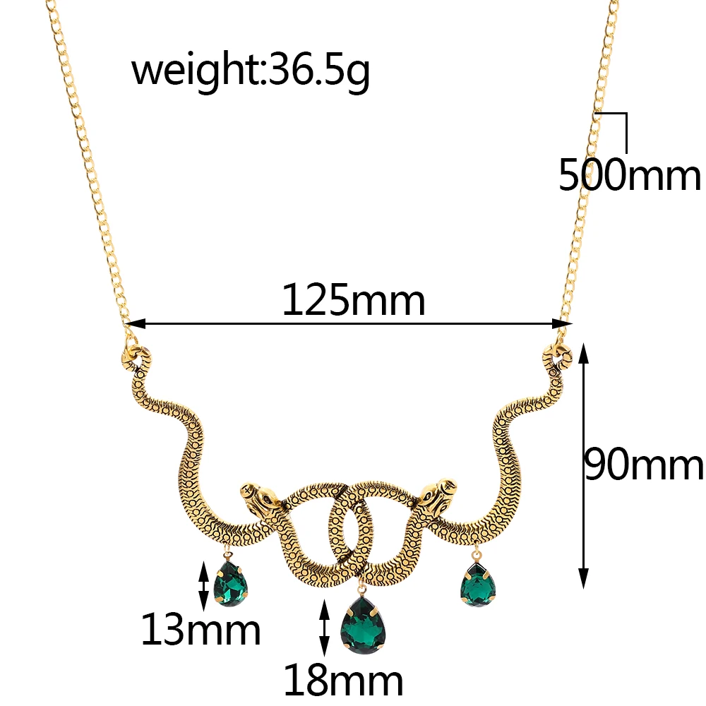Trendy Vintage Medusa Snake Necklace Double Snake Pendant Gold Color Metal Necklace Choker Fashion Gothic Amulet Jewelry