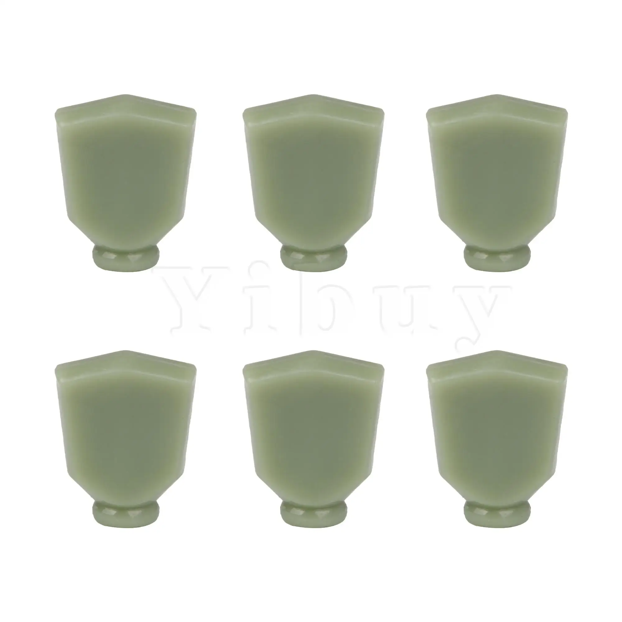 Yibuy 30 Set of 6pcs Imitation Jade Light Green Plastic Guitar Machine Head Tuner Tulip Buttons