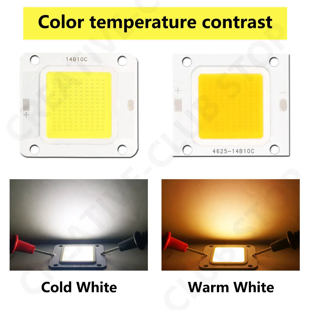 10W 20W 30W 50W 70W 100W Chip LED ad alta potenza COB LED Diodi SMD per faretti Proiettore Lampadine Flip Chip per fai da te 30-34V