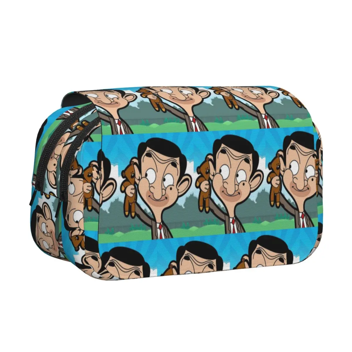 Mr. Bean Cartoon Pencil Cases Pencil Pouch Hard Shell Leather Large Capacity Pen Box Pencil Bag for Boys Girls School