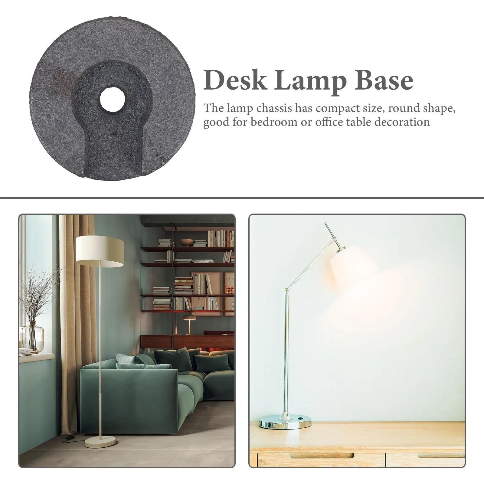 

Iron Round Lamp Base Heavy Duty Stable Desk Lamp Base Weighted Floor Light Stand Floor Light Stand Weight for Nightstand