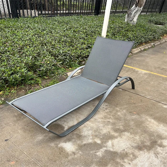 

Lounge Recliner Outdoor Foldable Beach Chair Aluminium Chaise Lounge Sofa
