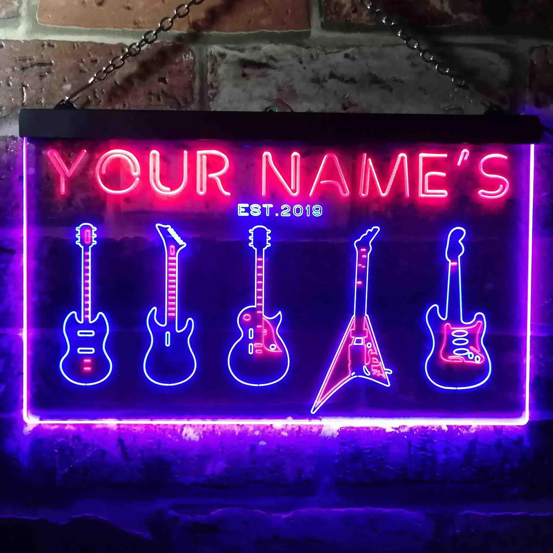 

Personalized Guitar Maniac Dual Color Led Neon Sign st6-qp1-tm