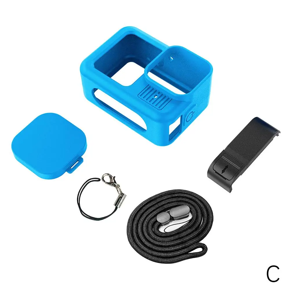 Accesorios para Cámara de Acción deportiva GoPro13 (cubierta de silicona antipérdida + + cubierta lateral de lente) con cubierta cuerda para cámara T0B3