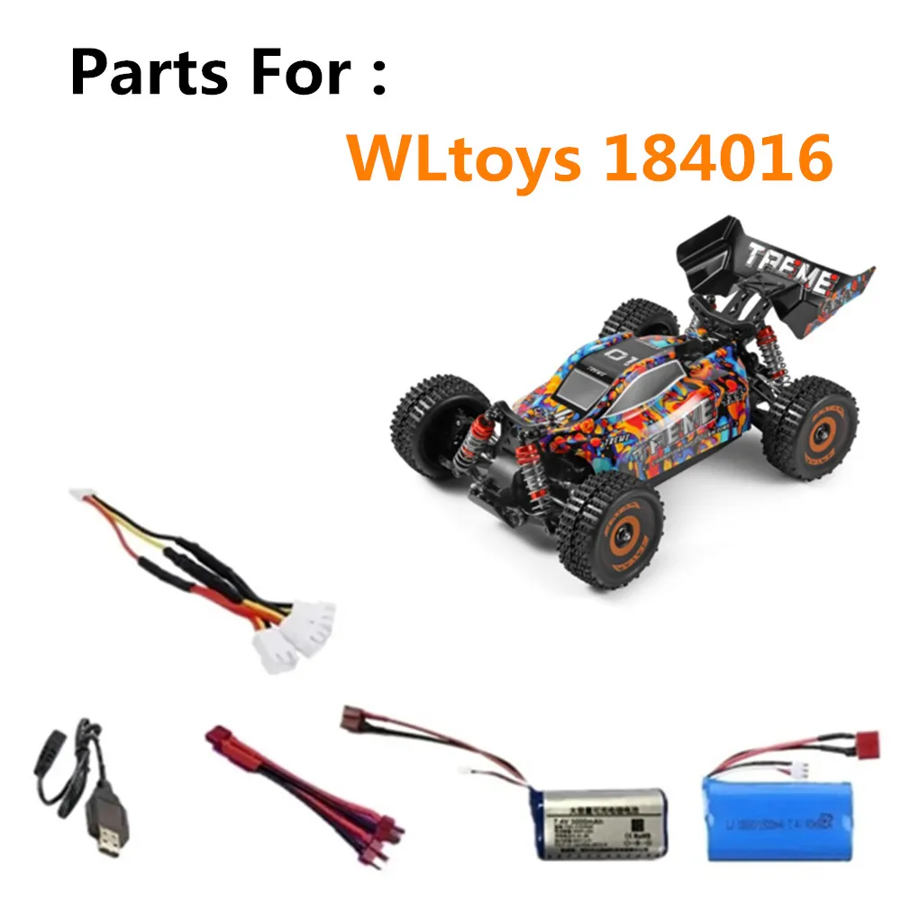 WLtoys 184016   Akcesoria Kabel 3w1 7,4 V 1500 mAh / 3000 mAh z wtyczką T 184016   Zapasowa bateria 184016   Akumulator do samochodów RC