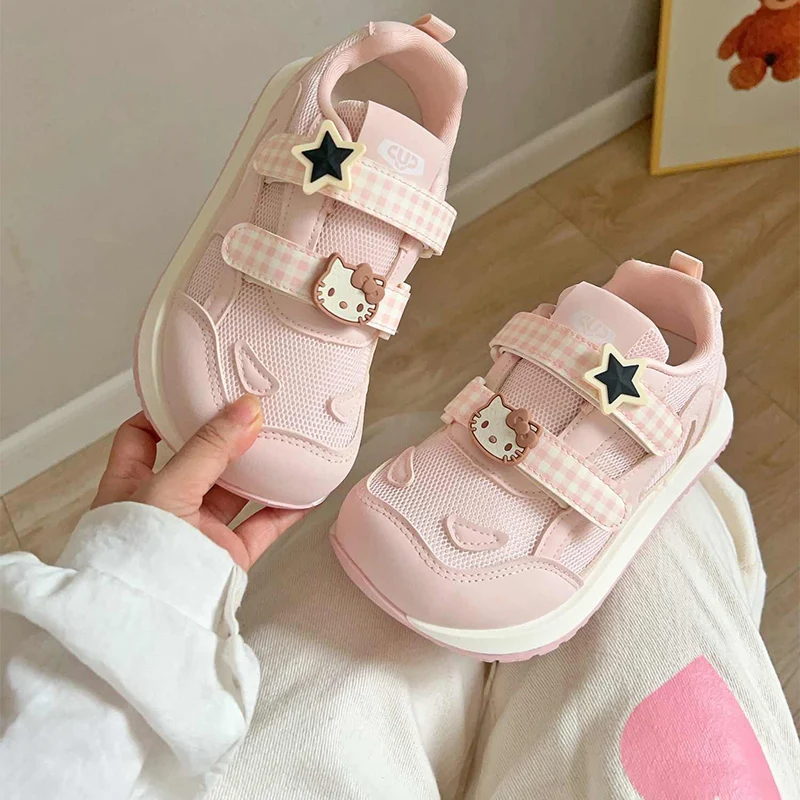 

Женские дышащие туфли Sanrio с милым рисунком «Hello Kittye», спортивная обувь для отдыха на открытом воздухе, весенне-осенний праздничный подарок